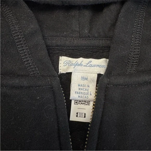 Ralph Lauren Black Sweatshirt with Embroidered Details - Picture 2 of 2